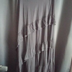 Black ruffle maxi skirt